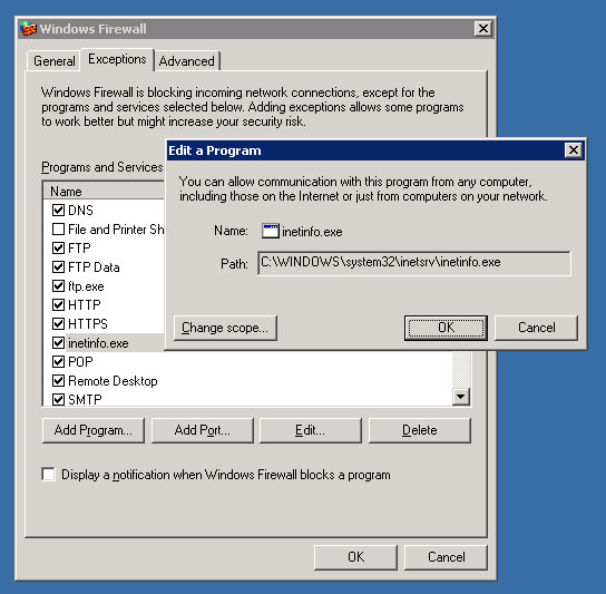 Server firewall Settings Server firewall Settings